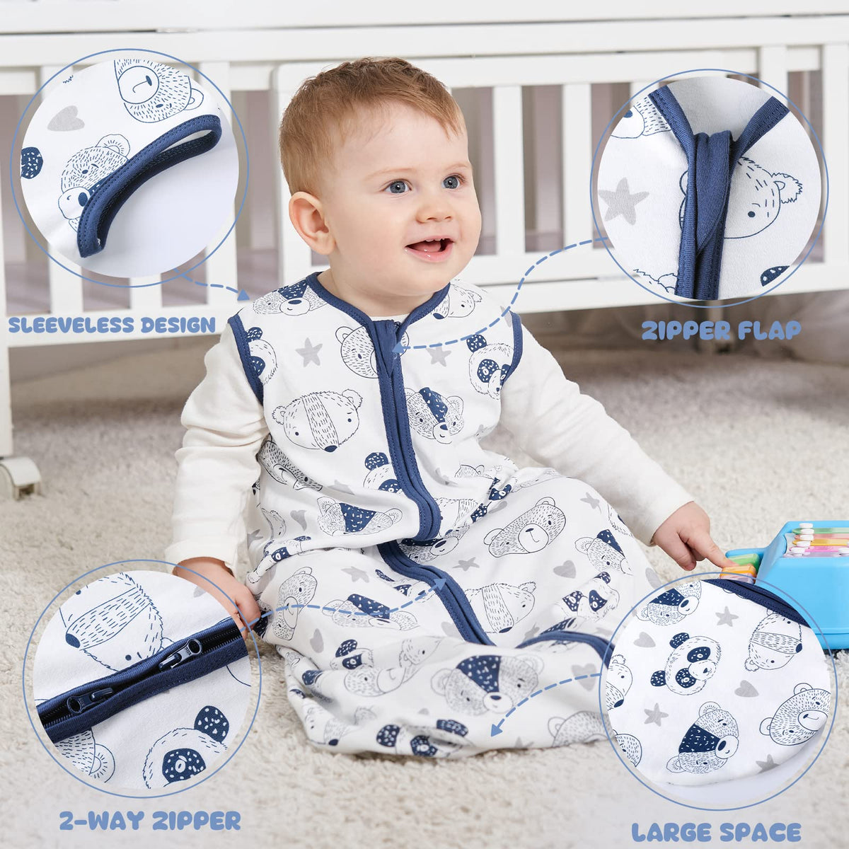 Sleep Sack Multi-color in Tog 0.5, 3 Pack