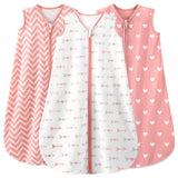 3 Pack-Yoofoss TOG 0.5 Baby Sleep Sack Wearable Blanket for Babies 100% Cotton 2-Way Zipper