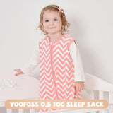 3 Pack-Yoofoss TOG 0.5 Baby Sleep Sack Wearable Blanket for Babies 100% Cotton 2-Way Zipper