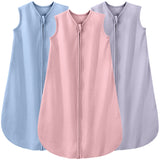 3 Pack-Yoofoss TOG 0.5 Baby Sleep Sack Wearable Blanket for Babies 100% Cotton 2-Way Zipper