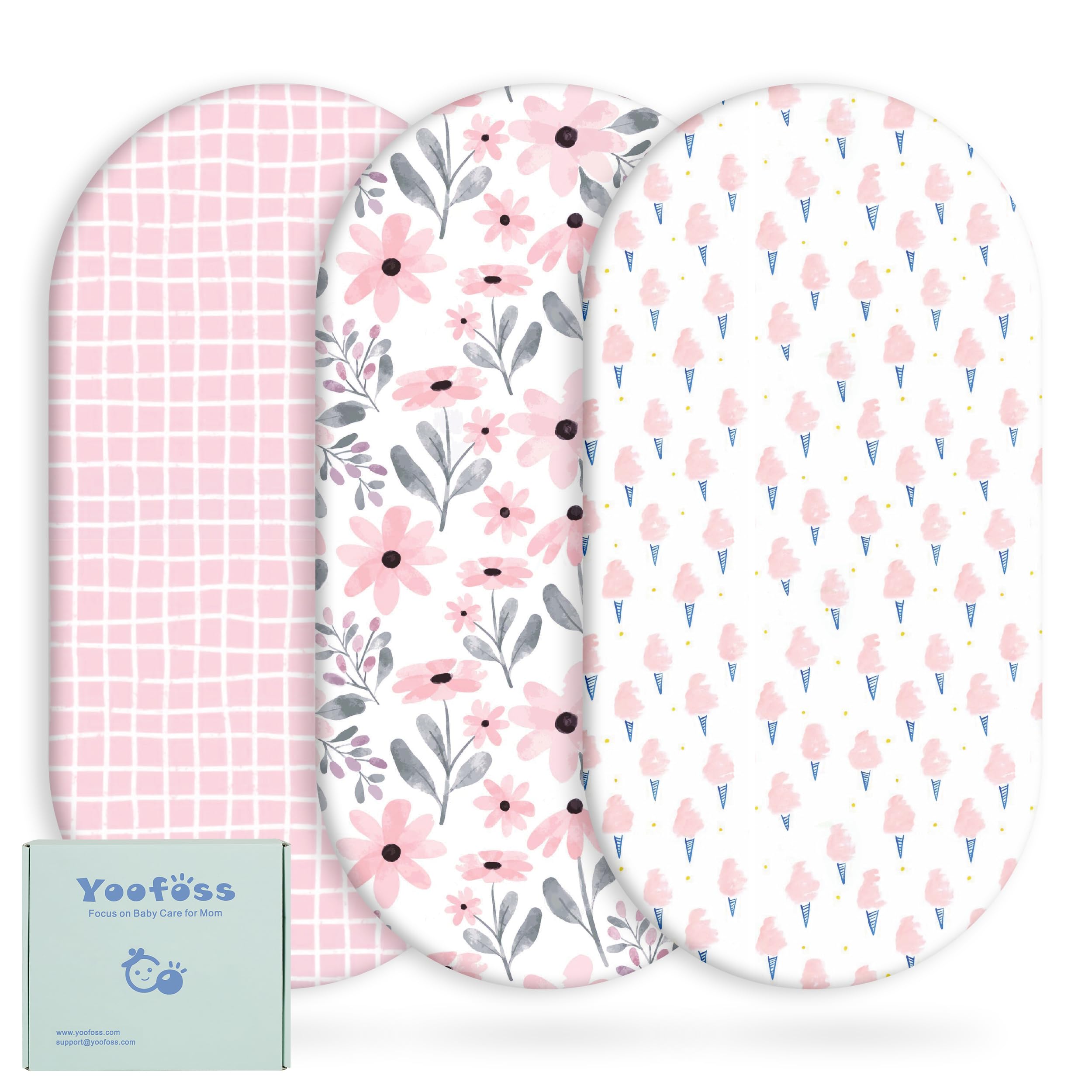 Bassinet Sheets Multi-color, 3 Pack