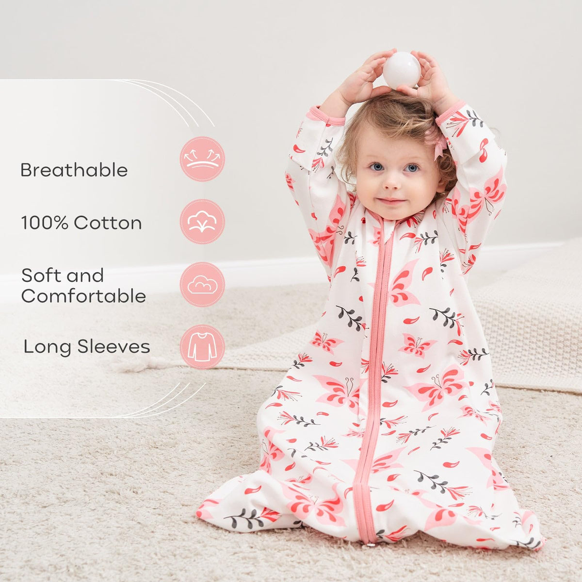 Long Sleeve Sleep Sack in Tog 0.5, 2 Pack