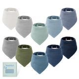 Yoofoss Muslin Baby Bibs 10 Pack Bandana Bibs 100% Cotton 6-Layer Soft Absorbent Drool Bibs for Boys and Girls