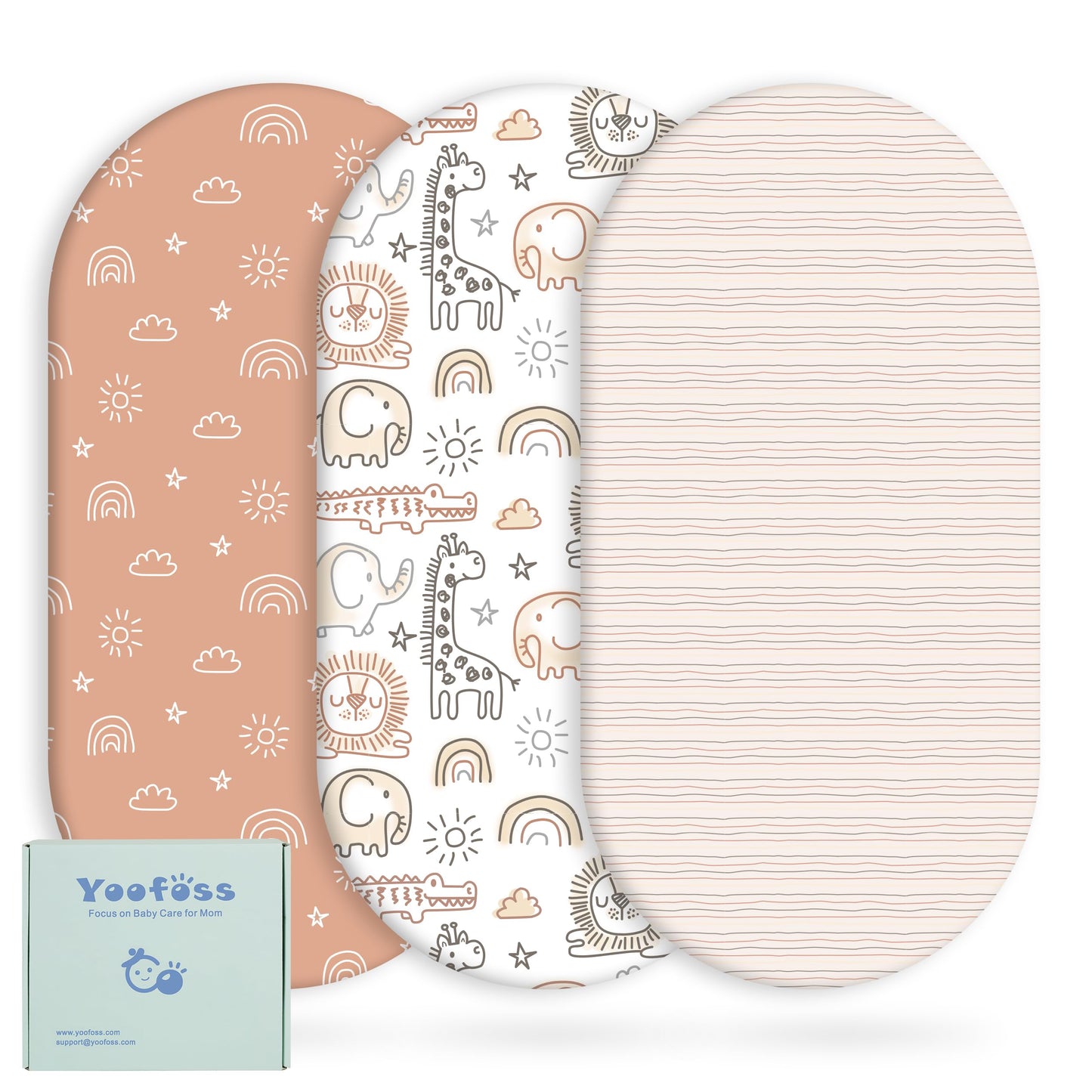 Bassinet Sheets Multi-color, 3 Pack