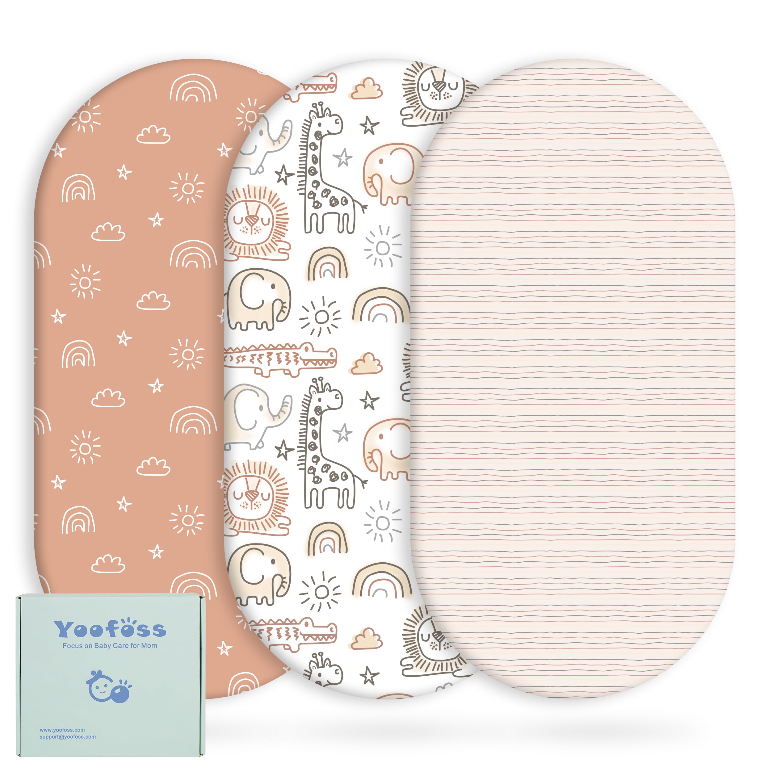 Bassinet Sheets Multi-color, 3 Pack