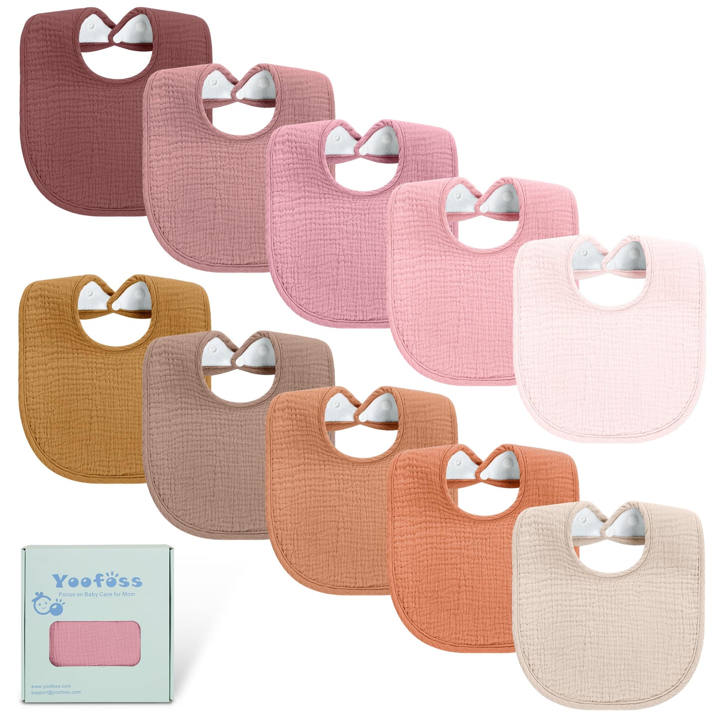 Baby Bibs Pink 10 Pack