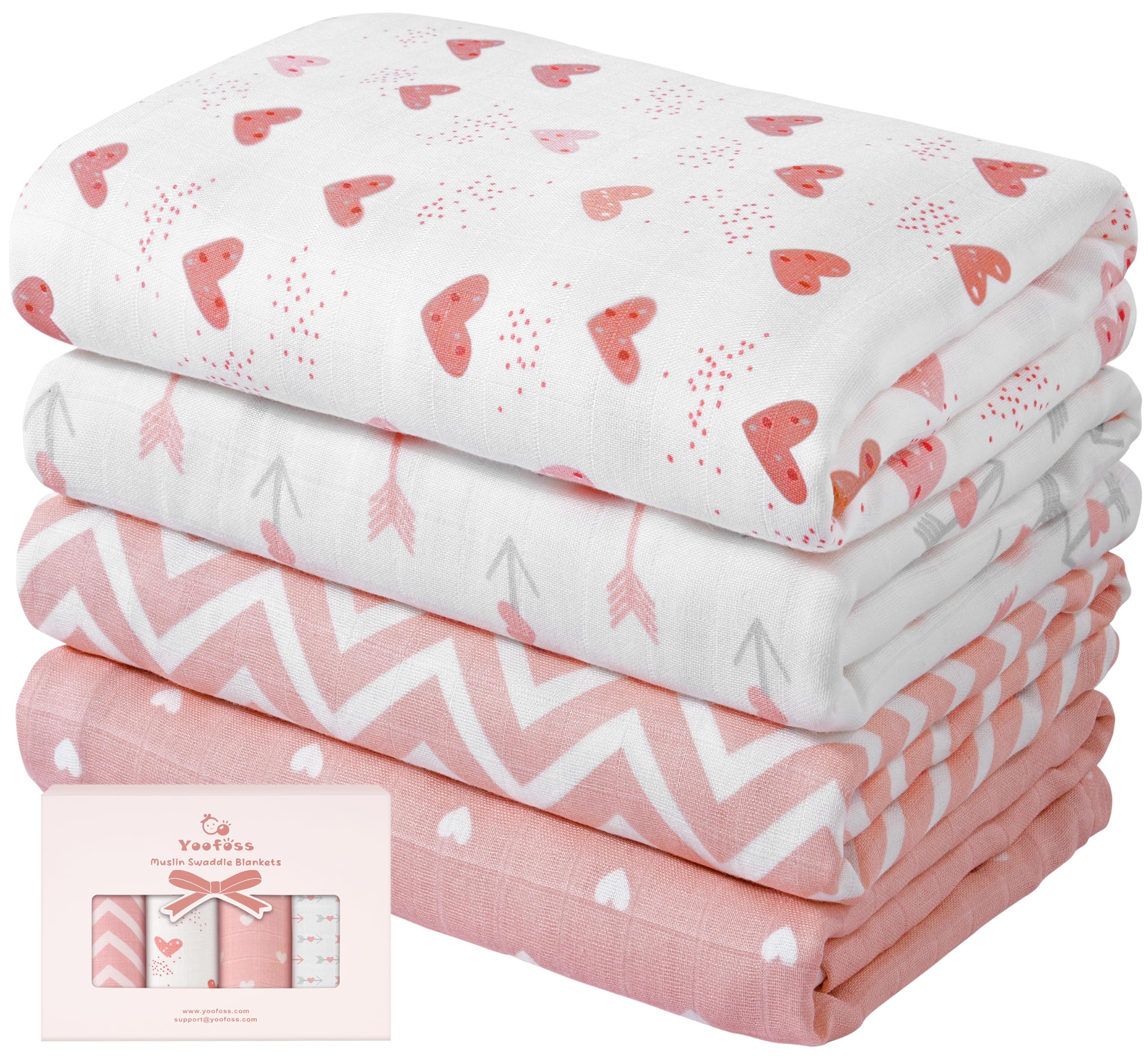 Muslin Bamboo Swaddle Blankets Green, 4 Pack