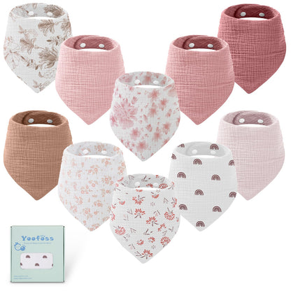 Baby Bibs Multi-color 10 Pack