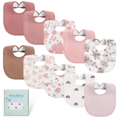 Baby Bibs Pink 10 Pack