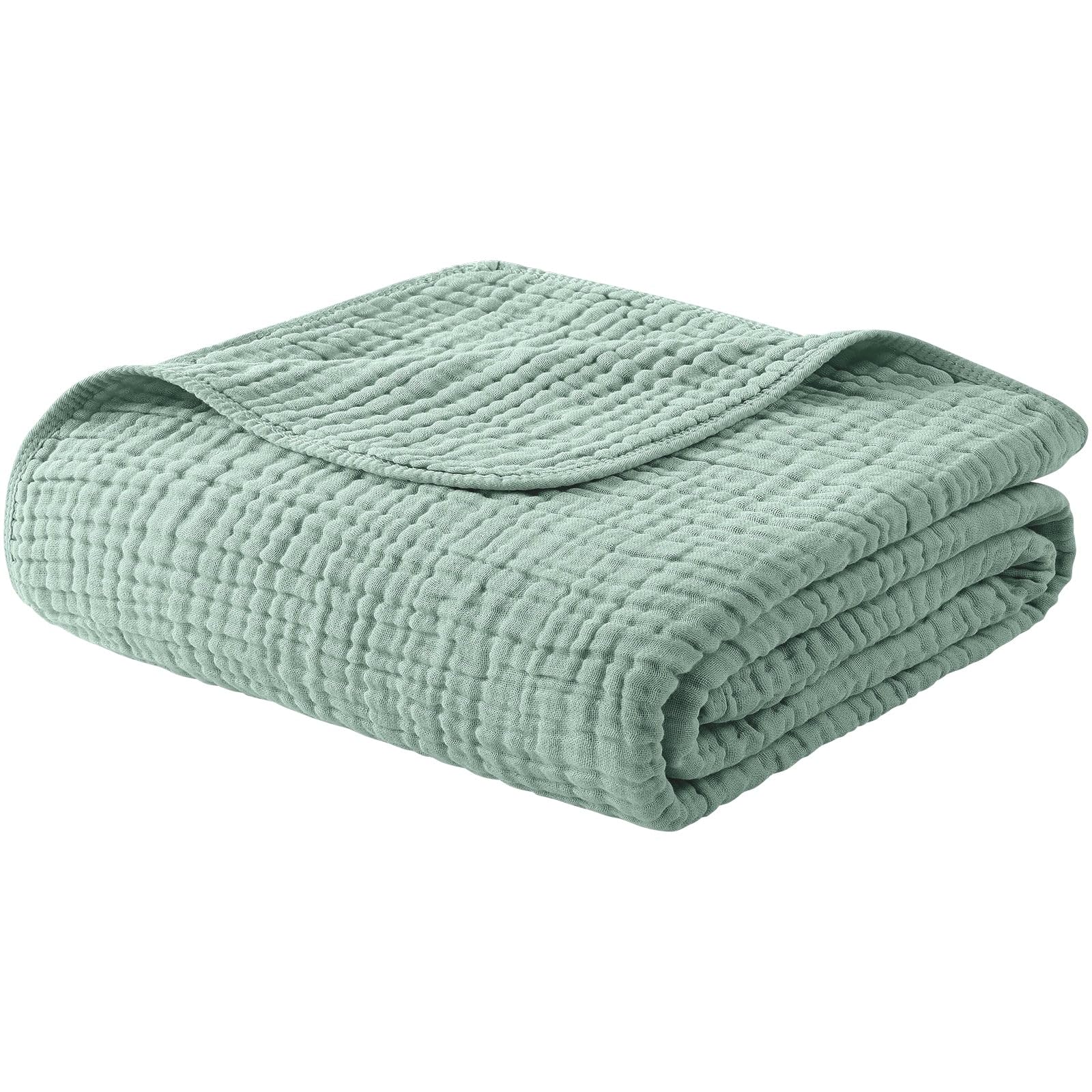 Yoofoss Muslin Blanket 100% Cotton Throw Summer Blanket Large 50" x 60" for Bed Couch 6-Layer Gauze Blanket for Adults Lightweight and Breathable (Copy)