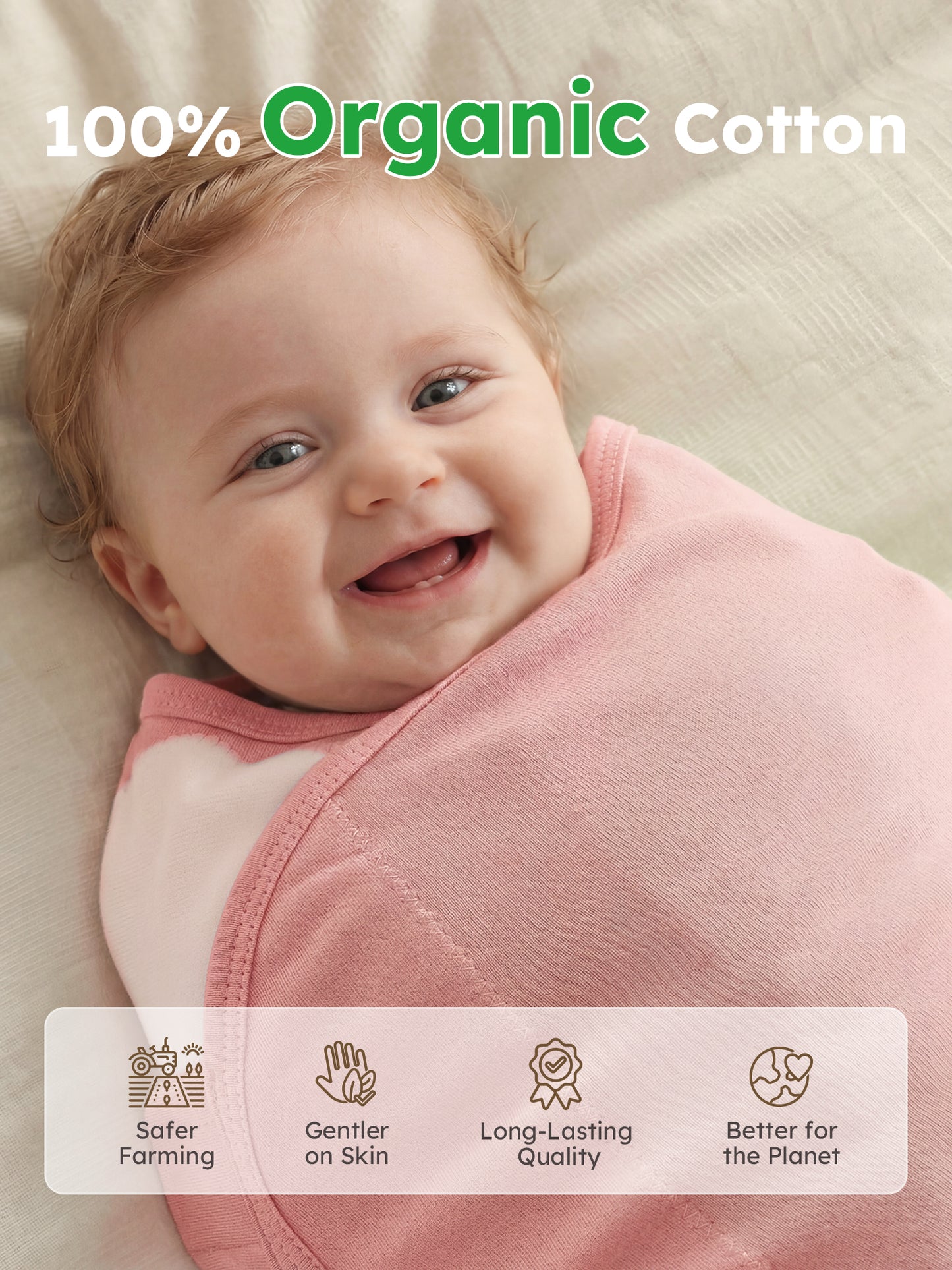 YOOFOSS Baby Swaddles for Newborns 100% Organic Cotton, Adjustable Swaddle Sleep Sack 0-3 Months Newborn Swaddle Sack 2 Pack, Breathable Soft (Copy) (Copy)