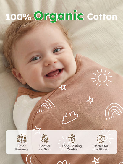 YOOFOSS Baby Swaddles for Newborns 100% Organic Cotton, Adjustable Swaddle Sleep Sack 0-3 Months Newborn Swaddle Sack 2 Pack, Breathable Soft (Copy) (Copy) (Copy)