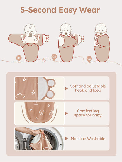 YOOFOSS Baby Swaddles for Newborns 100% Organic Cotton, Adjustable Swaddle Sleep Sack 0-3 Months Newborn Swaddle Sack 2 Pack, Breathable Soft (Copy) (Copy) (Copy)