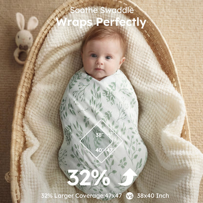 YOOFOSS Muslin Swaddle Blankets, Organic Baby Blankets, 47x47 Inches Receiving Blanket for Baby Boys, Girls and Neutral, Baby Essentials for Newborns Soft Breathable