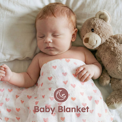 YOOFOSS Muslin Swaddle Blankets, Organic Baby Blankets, 47x47 Inches Receiving Blanket for Baby Boys, Girls and Neutral, Baby Essentials for Newborns Soft Breathable (Copy)