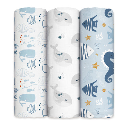 YOOFOSS Muslin Swaddle Blankets, Organic Baby Blankets, 47x47 Inches Receiving Blanket for Baby Boys, Girls and Neutral, Baby Essentials for Newborns Soft Breathable (Copy) (Copy)