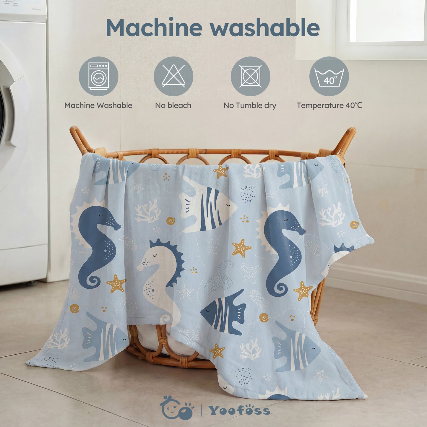YOOFOSS Muslin Swaddle Blankets, Organic Baby Blankets, 47x47 Inches Receiving Blanket for Baby Boys, Girls and Neutral, Baby Essentials for Newborns Soft Breathable (Copy) (Copy)