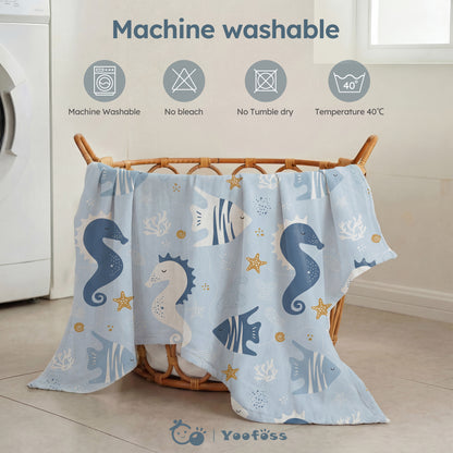 YOOFOSS Muslin Swaddle Blankets, Organic Baby Blankets, 47x47 Inches Receiving Blanket for Baby Boys, Girls and Neutral, Baby Essentials for Newborns Soft Breathable (Copy) (Copy)