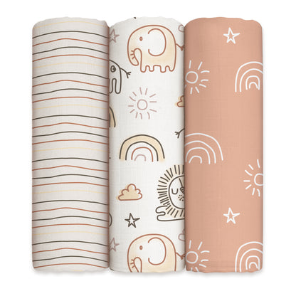 YOOFOSS Muslin Swaddle Blankets, Organic Baby Blankets, 47x47 Inches Receiving Blanket for Baby Boys, Girls and Neutral, Baby Essentials for Newborns Soft Breathable (Copy) (Copy) (Copy)