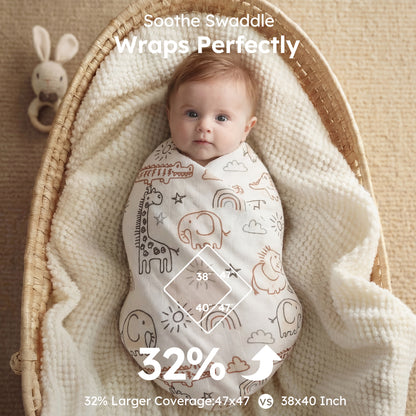 YOOFOSS Muslin Swaddle Blankets, Organic Baby Blankets, 47x47 Inches Receiving Blanket for Baby Boys, Girls and Neutral, Baby Essentials for Newborns Soft Breathable (Copy) (Copy) (Copy)