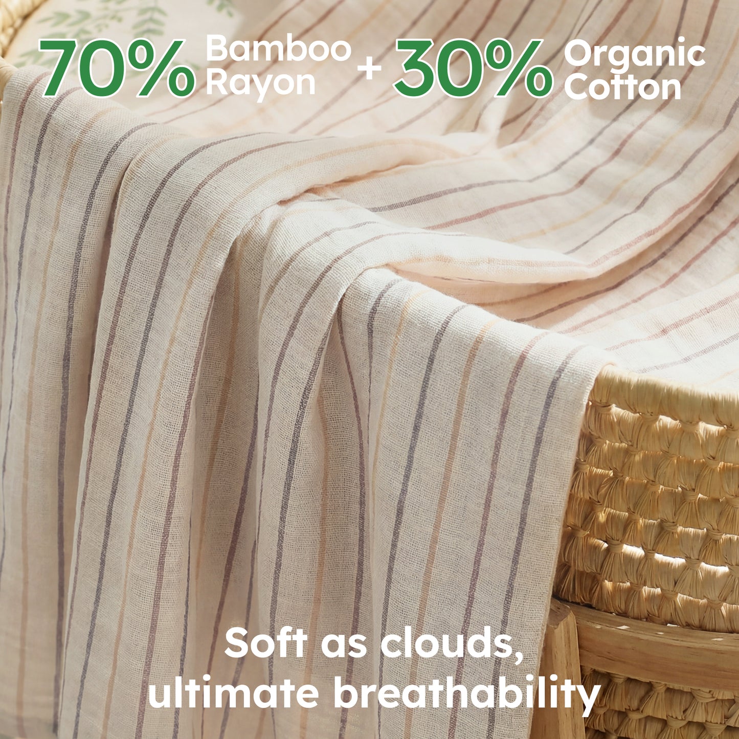 YOOFOSS Muslin Swaddle Blankets, Organic Baby Blankets, 47x47 Inches Receiving Blanket for Baby Boys, Girls and Neutral, Baby Essentials for Newborns Soft Breathable (Copy) (Copy) (Copy)