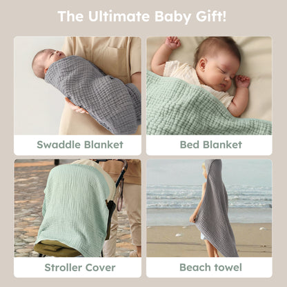 YOOFOSS Hooded Baby Towels for Newborn, 3 Pack 100% Muslin Organic Cotton Baby Bath Towel with Hood for Babies, Infant, Toddler and Kids, 32"x32", Newborn Essential (Copy)