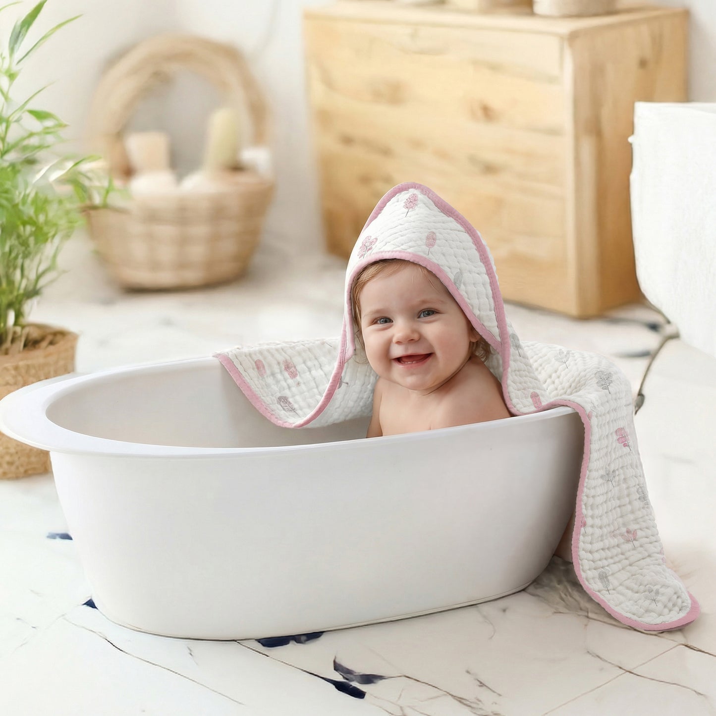 YOOFOSS Hooded Baby Towels for Newborn, 3 Pack 100% Muslin Organic Cotton Baby Bath Towel with Hood for Babies, Infant, Toddler and Kids, 32"x32", Newborn Essential (Copy) (Copy)