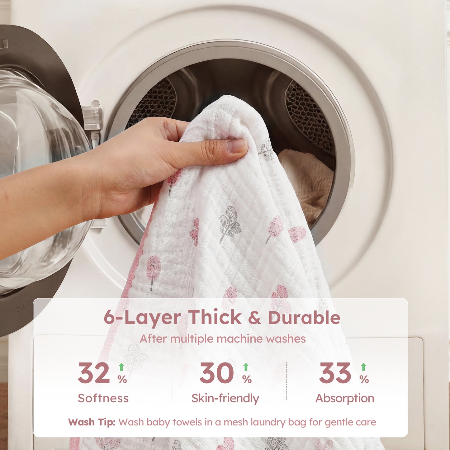 YOOFOSS Hooded Baby Towels for Newborn, 3 Pack 100% Muslin Organic Cotton Baby Bath Towel with Hood for Babies, Infant, Toddler and Kids, 32"x32", Newborn Essential (Copy) (Copy)