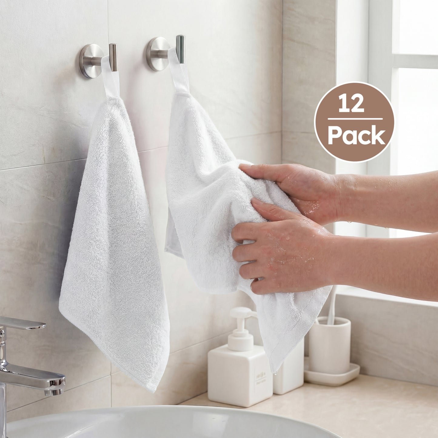YOOFOSS Luxury Baby Washcloths Towel Set 12 Pack Face towels for Bathroom-Hotel-Spa-Kitchen Multi-Purpose Fingertip Towels & Hand Towels (Copy)