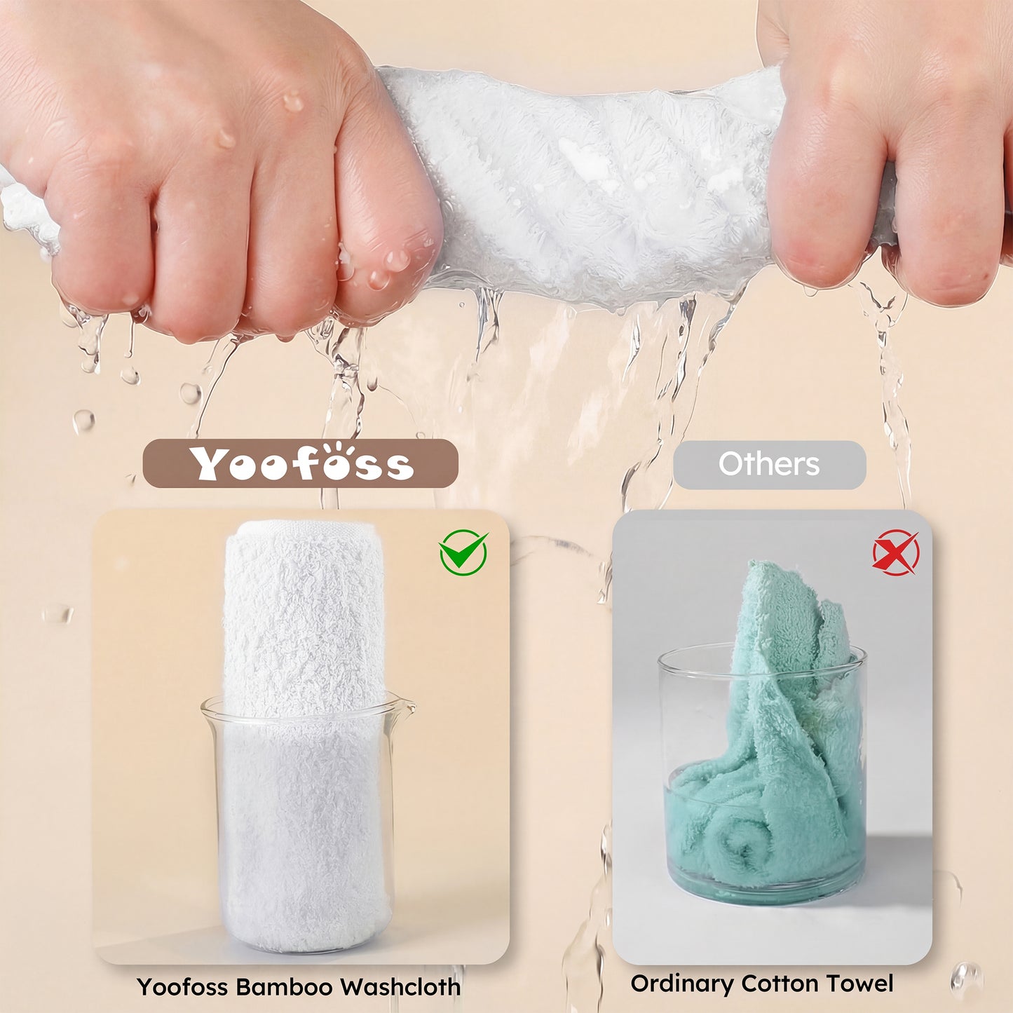 YOOFOSS Luxury Baby Washcloths Towel Set 12 Pack Face towels for Bathroom-Hotel-Spa-Kitchen Multi-Purpose Fingertip Towels & Hand Towels (Copy)