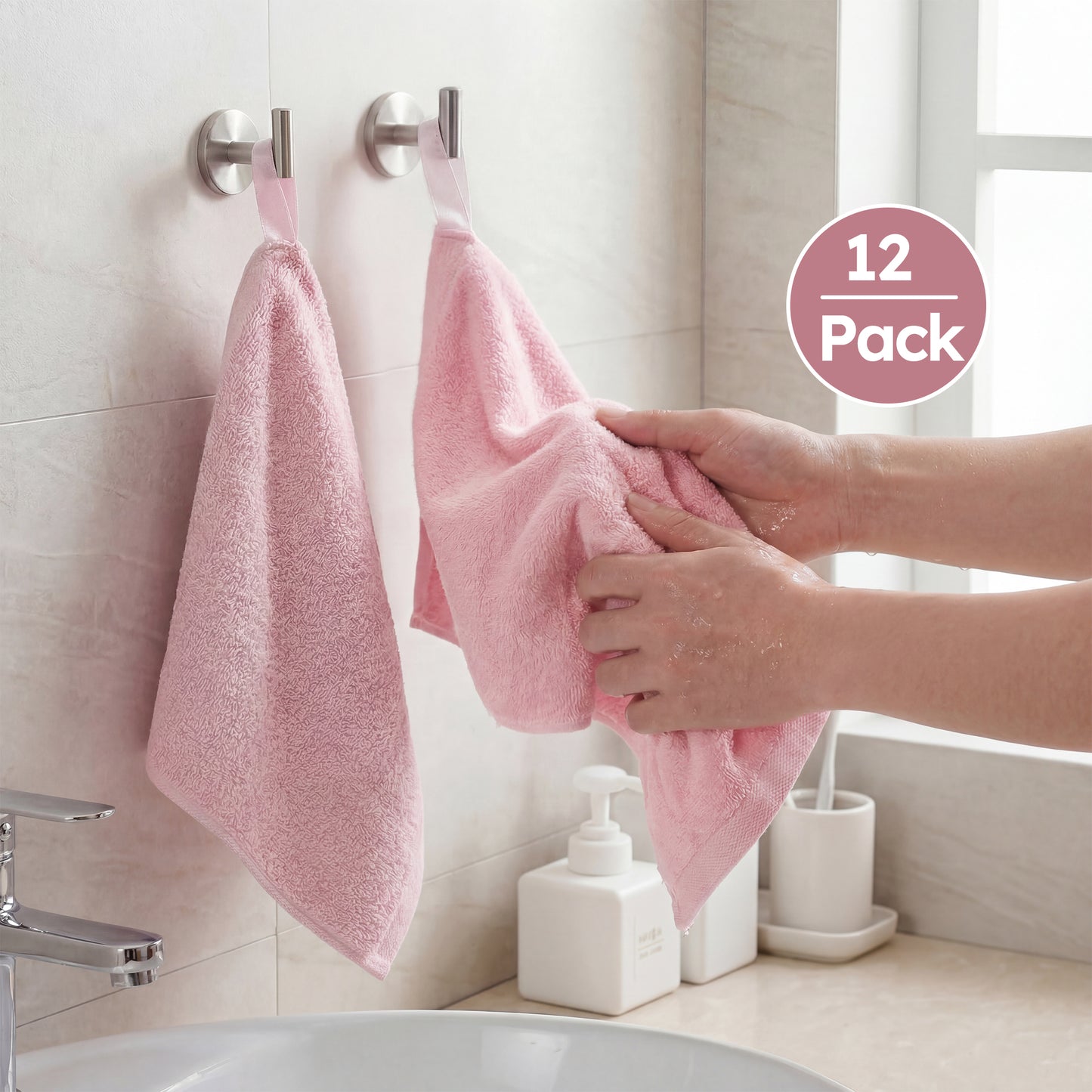 YOOFOSS Luxury Baby Washcloths Towel Set 12 Pack Face towels for Bathroom-Hotel-Spa-Kitchen Multi-Purpose Fingertip Towels & Hand Towels (Copy) (Copy)
