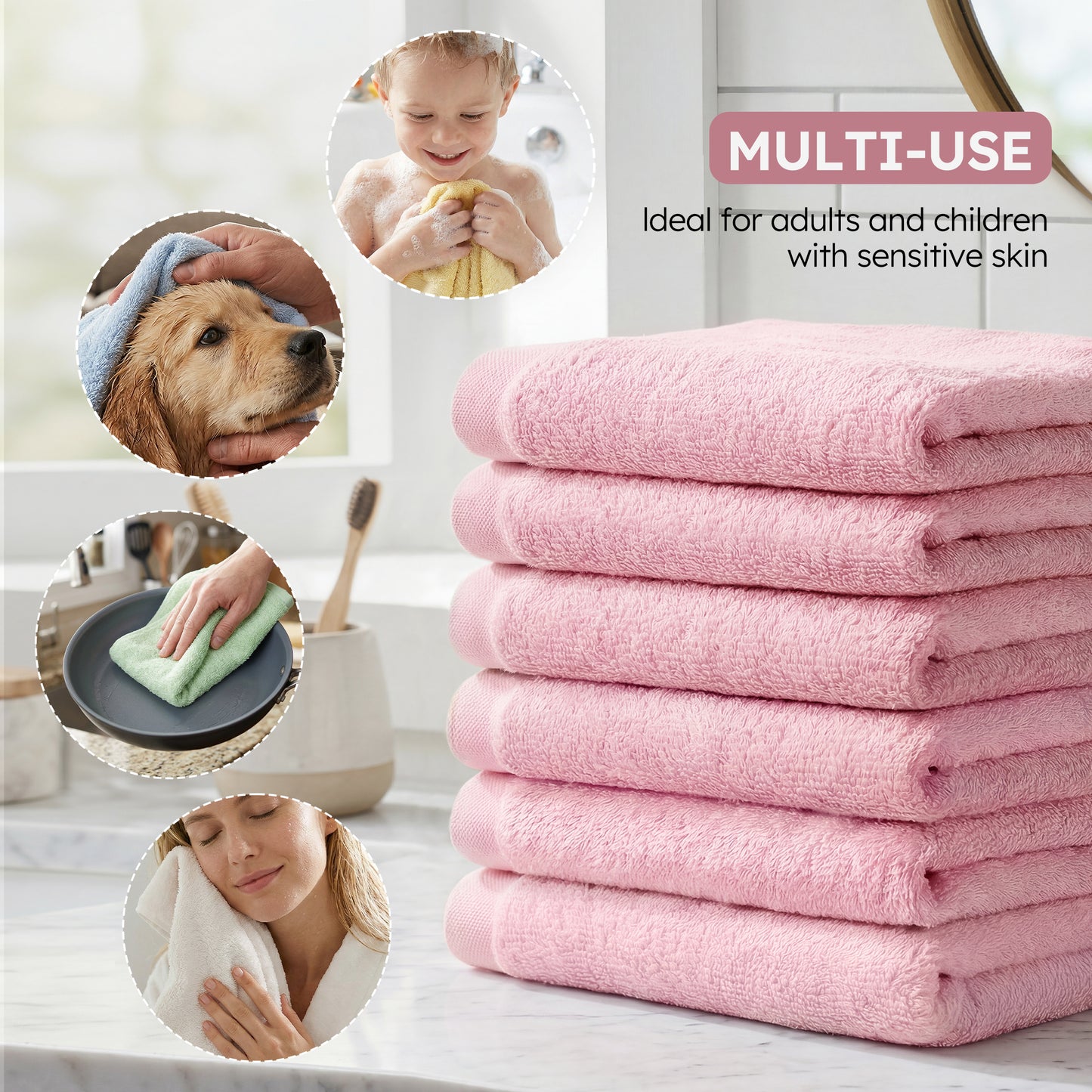 YOOFOSS Luxury Baby Washcloths Towel Set 12 Pack Face towels for Bathroom-Hotel-Spa-Kitchen Multi-Purpose Fingertip Towels & Hand Towels (Copy) (Copy)