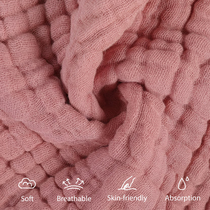 YOOFOSS Muslin Burp Cloths 100% Organic Cotton Baby Face towels 12 Pack Baby Washcloths for Showering 12"x12" Soft and Absorbent Baby Towels