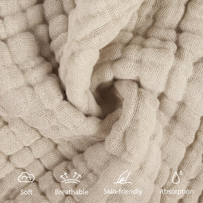 YOOFOSS Muslin Burp Cloths 100% Organic Cotton Baby Face towels 12 Pack Baby Washcloths for Showering 12"x12" Soft and Absorbent Baby Towels (Copy)