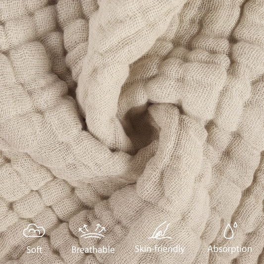 YOOFOSS Muslin Burp Cloths 100% Organic Cotton Baby Face towels 12 Pack Baby Washcloths for Showering 12"x12" Soft and Absorbent Baby Towels (Copy)