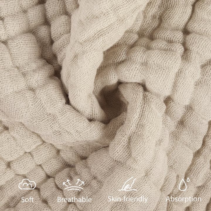 YOOFOSS Muslin Burp Cloths 100% Organic Cotton Baby Face towels 12 Pack Baby Washcloths for Showering 12"x12" Soft and Absorbent Baby Towels (Copy)