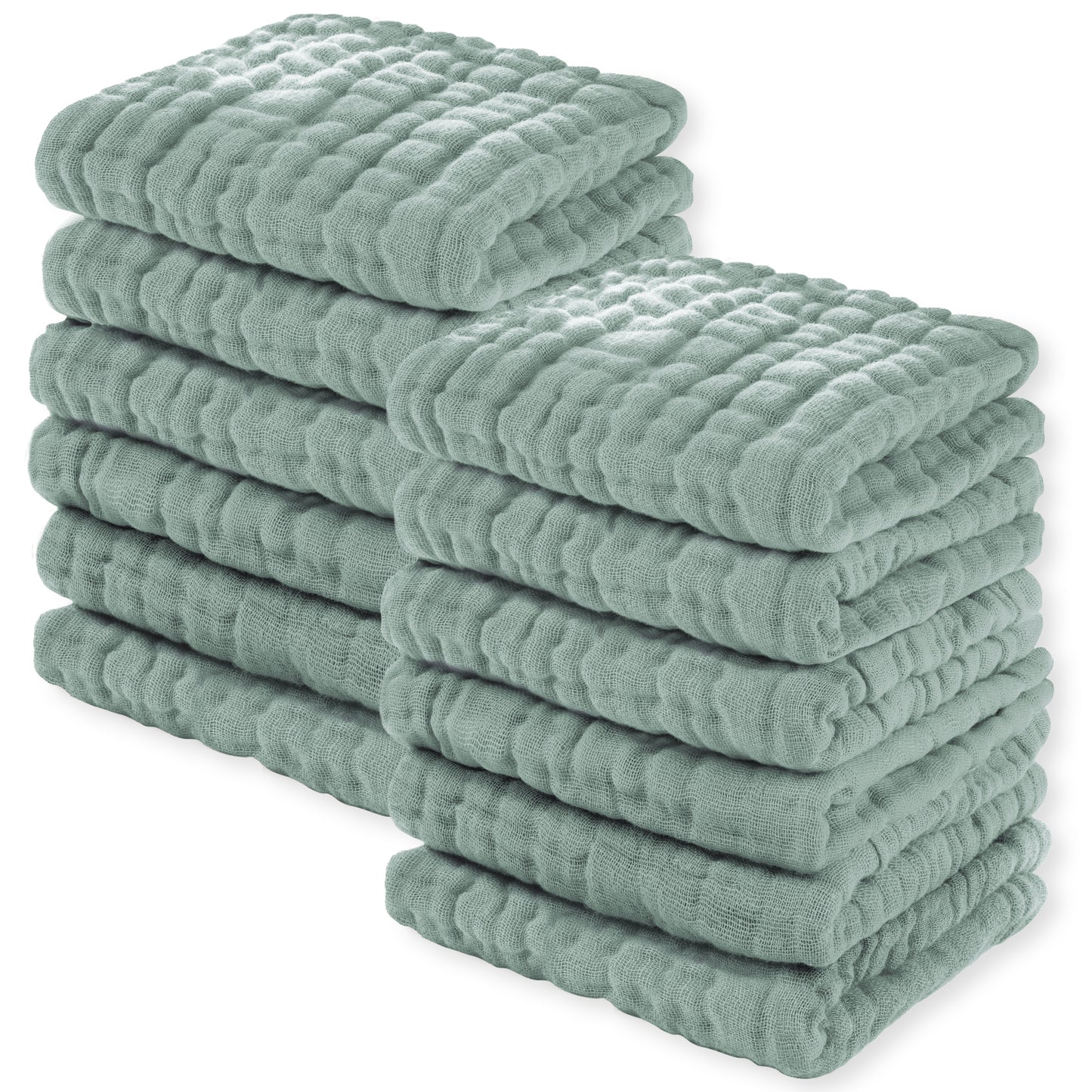 YOOFOSS Muslin Burp Cloths 100% Organic Cotton Baby Face towels 12 Pack Baby Washcloths for Showering 12"x12" Soft and Absorbent Baby Towels (Copy) (Copy)