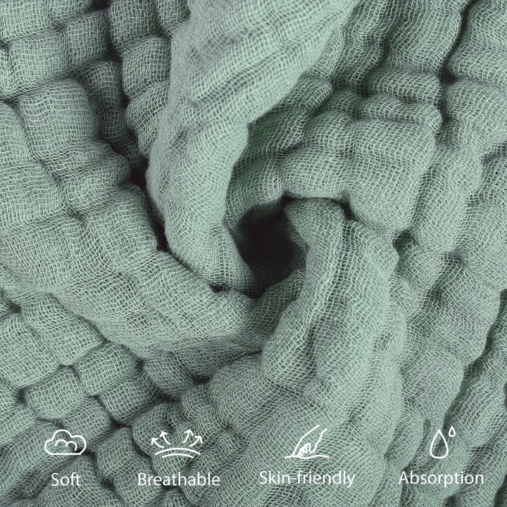 YOOFOSS Muslin Burp Cloths 100% Organic Cotton Baby Face towels 12 Pack Baby Washcloths for Showering 12"x12" Soft and Absorbent Baby Towels (Copy) (Copy)