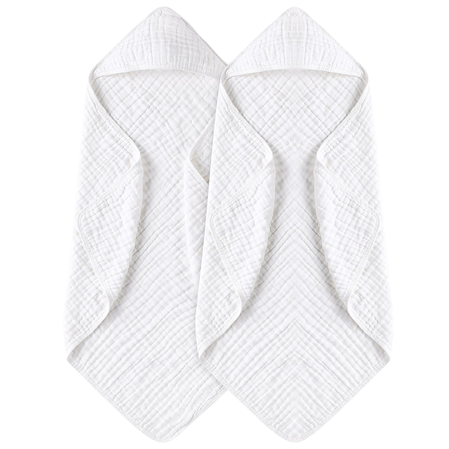 Large Hooded Baby Towels, Double White