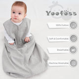 3 Pack-Yoofoss TOG 0.5 Baby Sleep Sack Wearable Blanket for Babies 100% Cotton 2-Way Zipper