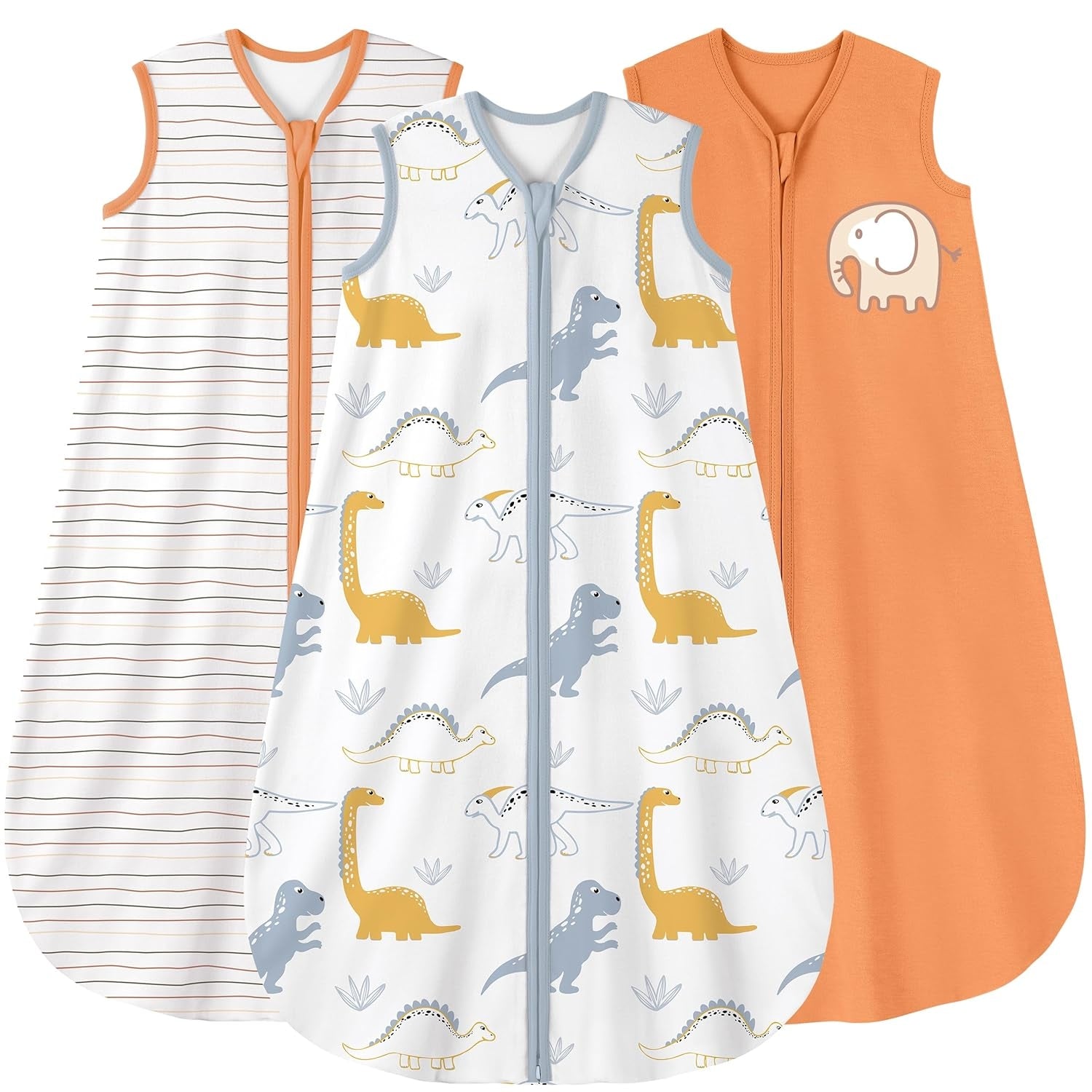 Sleep Sack 100% Cotton In Tog 0.5,3 Pack-Camouflage&car&dinosaur
