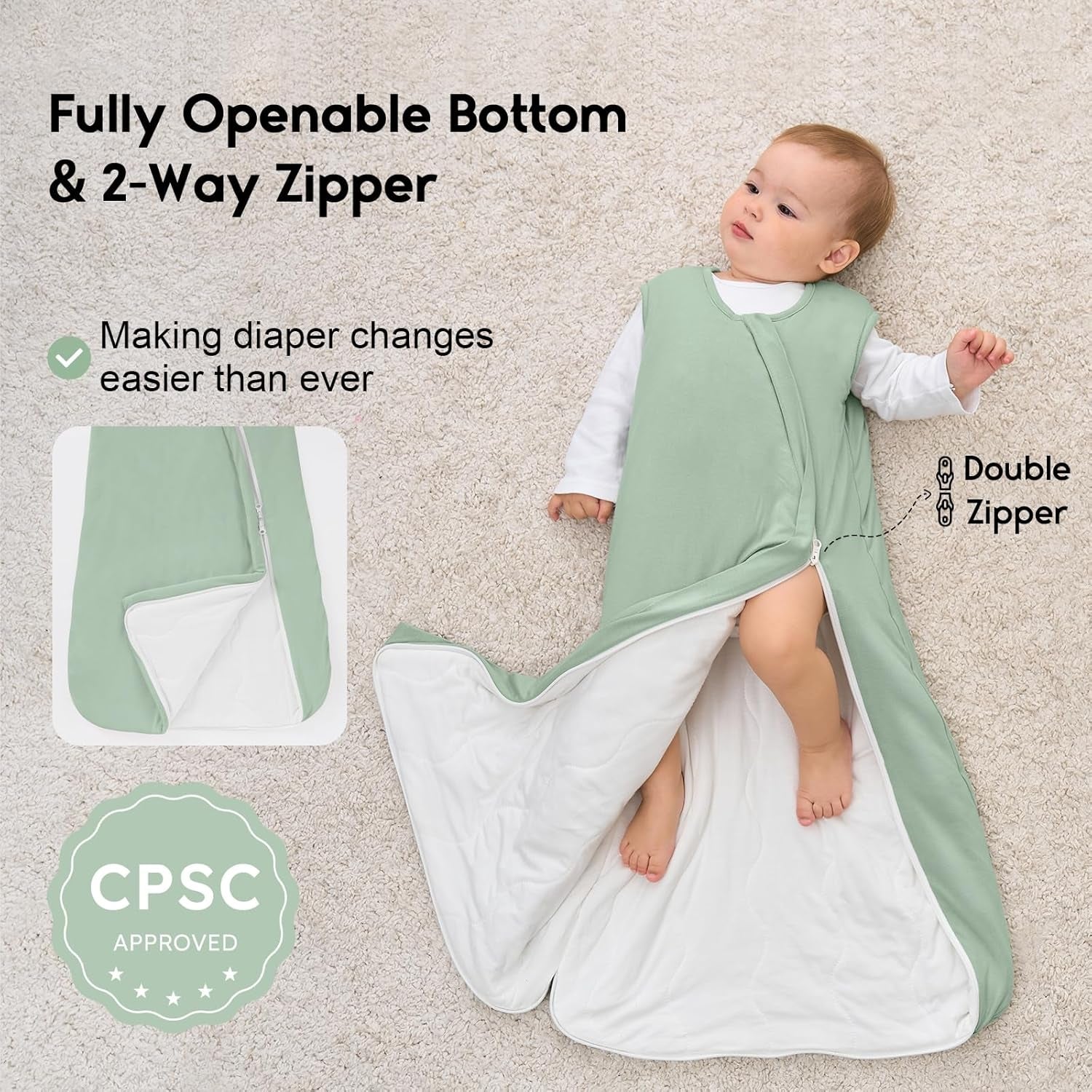 Bamboo Rayon Baby Sleep Sack, 1.0 TOG