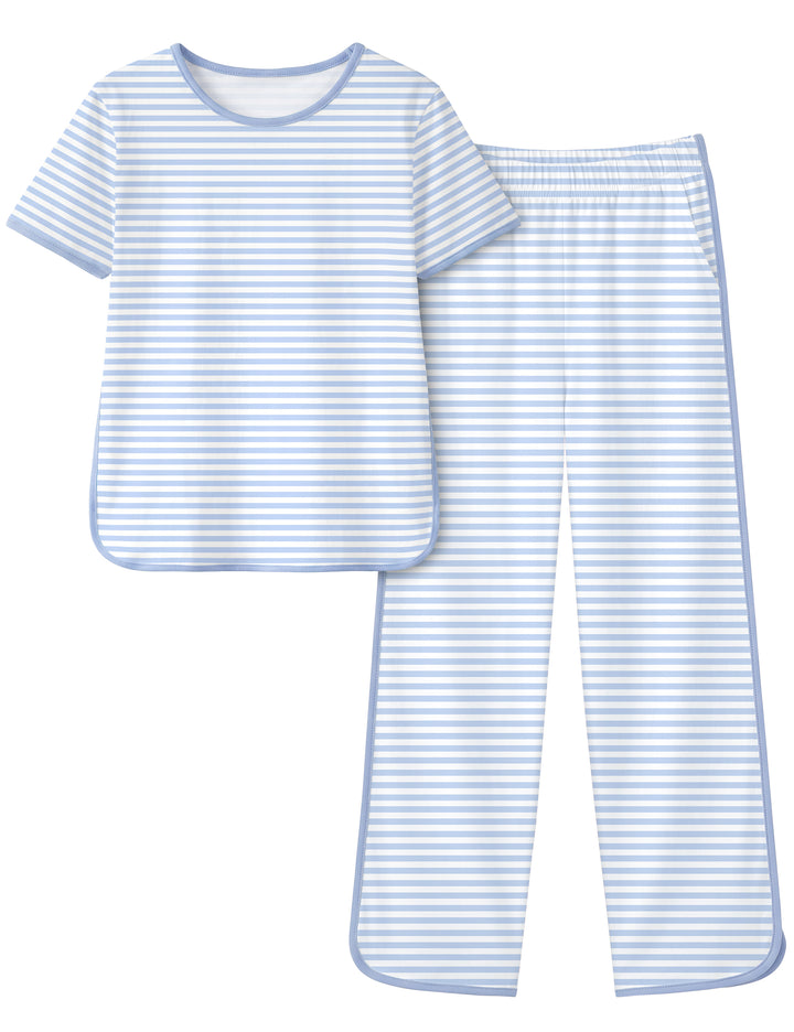 #Color_ Short Sleevesblue Stripes