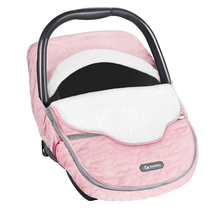 Yoofoss Baby Car Seat Cover Winter Carseat Canopies Cover to Protect Baby from Cold Wind, Super Warm Plush Fleece Baby Carrier Cover for Infant Boys Girls
