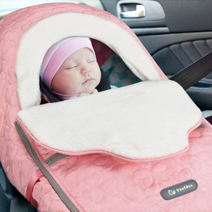 Yoofoss Baby Car Seat Cover Winter Carseat Canopies Cover to Protect Baby from Cold Wind, Super Warm Plush Fleece Baby Carrier Cover for Infant Boys Girls