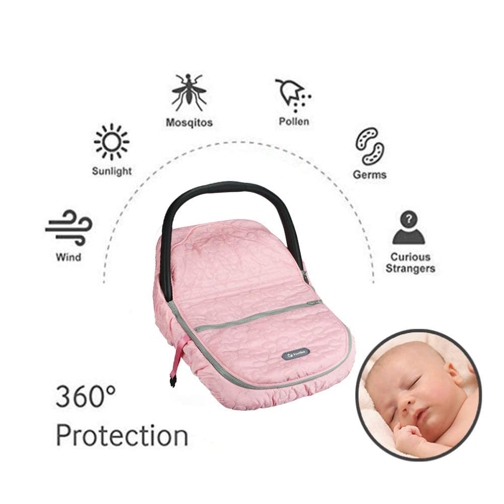 Yoofoss Baby Car Seat Cover Winter Carseat Canopies Cover to Protect Baby from Cold Wind, Super Warm Plush Fleece Baby Carrier Cover for Infant Boys Girls