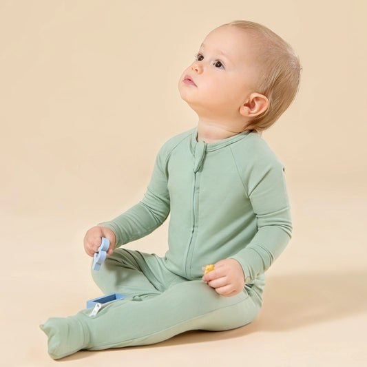 Baby Pajamas Green, 3 Pack, 0-3 Months