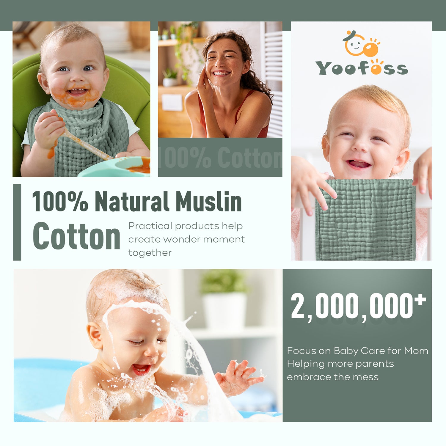 Yoofoss Muslin Burp Cloths for Baby 10 Pack 100% Cotton Baby Washcloths for  Boys Girls Large 20''X10'' Super Soft and Absorbent Apricot White