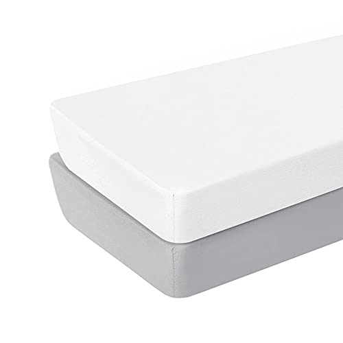 Crib Sheets Gray & White, 2 Pack