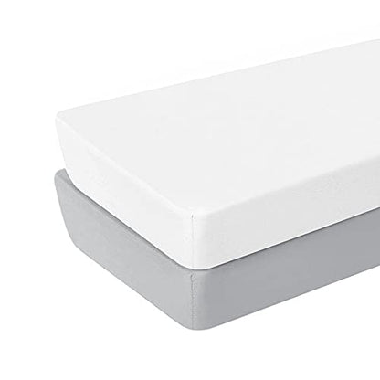 Crib Sheets Gray & White, 2 Pack